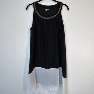 Inspyr Signature | Size 14 | Black & White Sleeveless Shift Dress